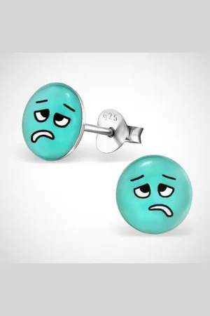 Zilver Smiley 925 sterling oorstekers - ziek