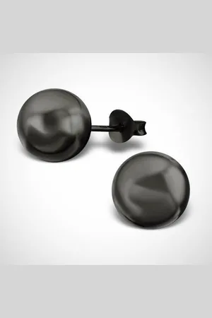 Zilver En bal oorknoppen van ruthenium plated