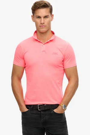 Superdry Poloshirt Essential Logo Neon Jersy Polo M1110419a Fiery Coral Mannen