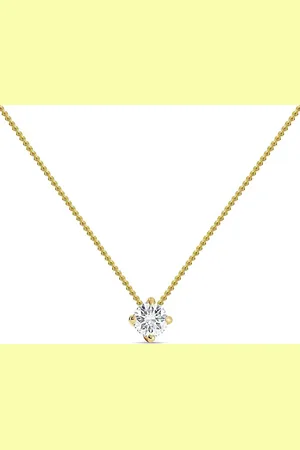 Miore Ketting dames 0.10 ct diamanten halsketting met hanger solitair diamant in geelgoud 14 karaat / 585 , Sieraad bezet met briljanten 45 cm lang - Halsketting - Collier dames - Sieraden - Ketting - Edelstenen