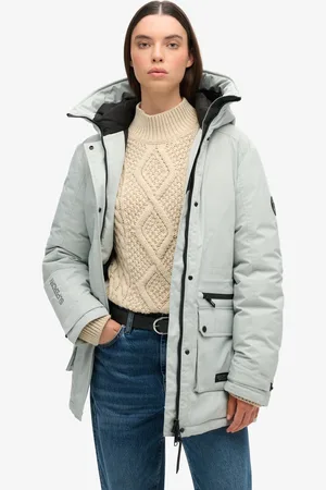 Superdry Jas City Padded Parka Jacket W5011732a Puritan Grey Dames