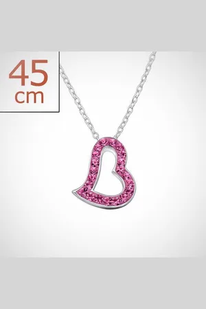 Zilver En ketting + hanger met 21 kristal steentjes