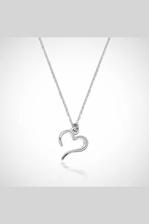Zilver Ketting met hanger - Hart - 42cm