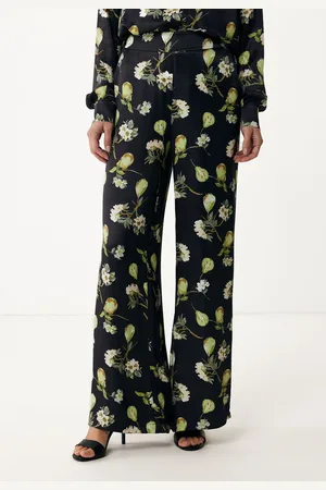 Mexx Printed Wide Leg Pant Black Dames