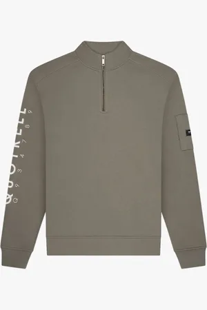 Quotrell Defender Half Zip Faded Olive/White