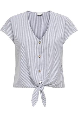 JDY NELLI S/S KNOT TOP JRS - Dames - Blouses
