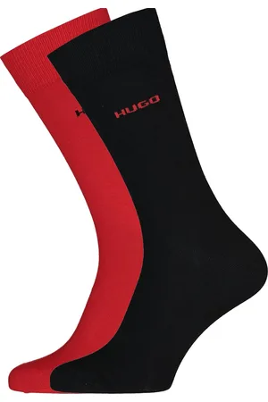 HUGO BOSS HUGO logo sokken (2-pack) - herensokken katoen - zwart en rood