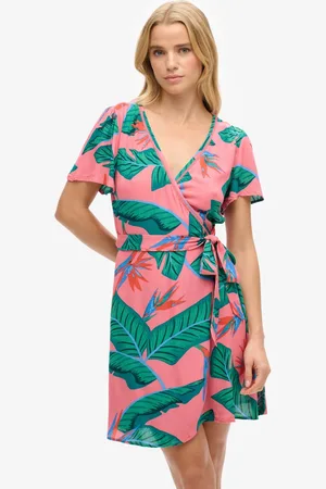 Superdry Mini-wikkeljurk met print - Dames - Jurken