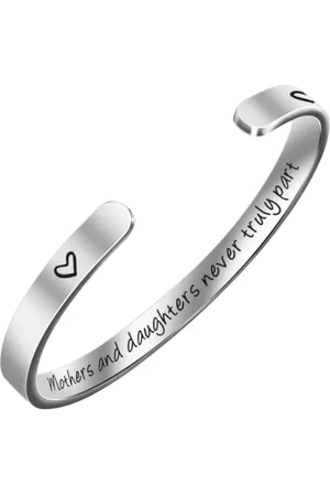 Marama Armband Mothers and Daughters never truly part - - Inscriptie - cadeau moeders en dochters - stainless steel met plating - nikkelvrij - licht buigbaar