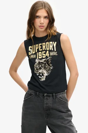 Superdry Embellish Archive Fitted Mouwloos T-shirt XS Vrouw