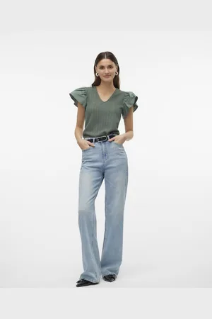 VERO MODA VMNAJA SS V-NECK TOP JRS GA - Dames - Blouses