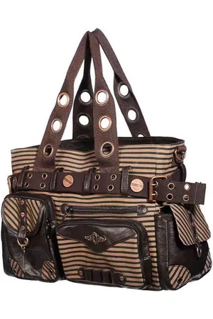 Banned Retro BROWN STRIPE Schoudertas