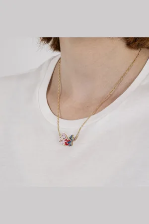 Gresham Stitch & Angel Enamel Heart Necklace