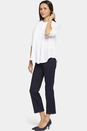 NYDJ Geplooide Korte Mouwen Blouse
