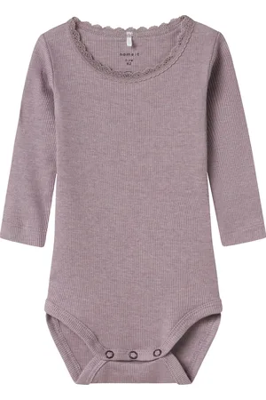 NAME IT Kab Lace Romper - Mt. 68 - Elderberry Melange