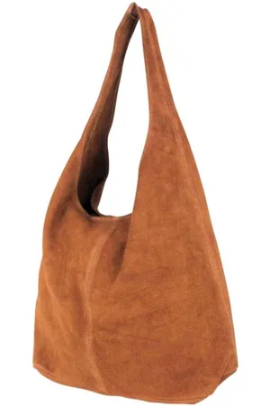 Merkloos Boho Bag - - Suède Schoudertas- Baggy Bag - Bohostyle - Hippystyle - Real Leather