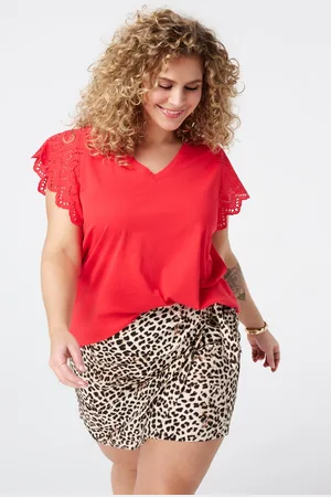 MS Mode Top T-shirt met details op de mouwen