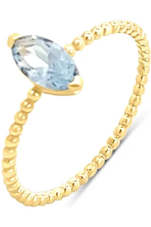 Silventi 9NBSAM-G230088 Gouden Ring met Zirkonia Steentje - Dames - Ovaal - 8,5x4mm -