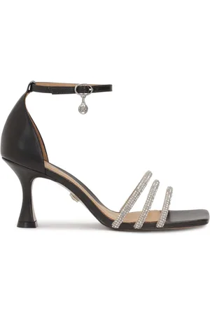 Kazar Leather sandals on a heel with shiny straps