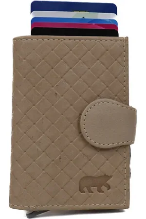 Bear Design Lederen Gevlochten RFID Creditcardhouder / Pasjeshouder Evie
