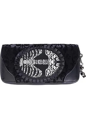 Banned Retro VINE BLACK RIBCAGE LACE Dames portemonnee - /Wit