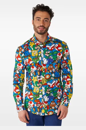 OppoSuits Super Mario™ Shirt - Heren Overhemd - Nintendo Bowser Luigi Toad - Carnavalskleding - Gekleurd