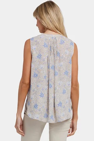 NYDJ Mouwloze Pintuck Blouse