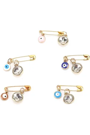 Merkloos Evil Eye Baby Pin met Legering Glaskralen - Turkishe Eyesise Broche voor Kleding, Hoeden en Tassen Decoratie