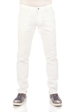 Replay Heren Jeans Broeken Anbass slim Fit Wit 34W / 30L Volwassenen