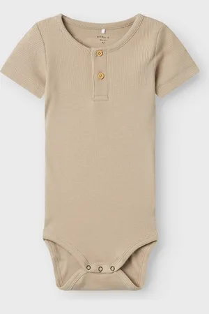 NAME IT Kab Button Korte Mouw Romper - Mt. 74 - Pure Cashmere