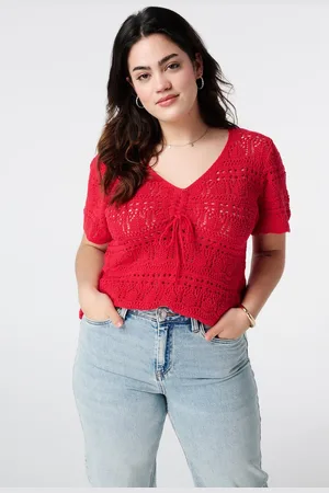 MS Mode Trui Grof gebreide top met strikdetail