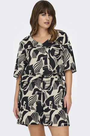 ONLY CARMALUSI SS V-NECK TOP AOP - Dames - T-shirts