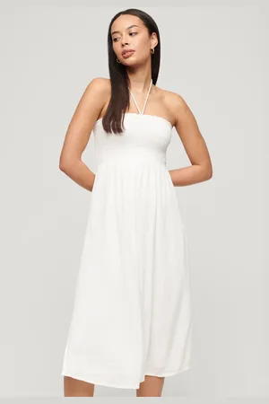 Superdry Midi-strandjurk met smokwerk - Dames - Jurken