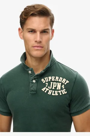 Superdry Vintage Athletic Korte Mouw Poloshirt Groen XL Man