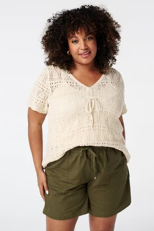 MS Mode Trui Grof gebreide top met strikdetail