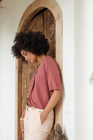 DIDI Dames Loose tee Bacio Rust red maat 48