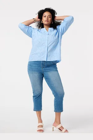 MS Mode Tregging Capri tregging met steentjes