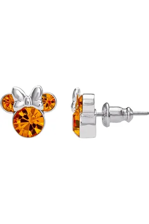 Gresham Disney Minnie Silver Plated November Birthstone Stud Earrings