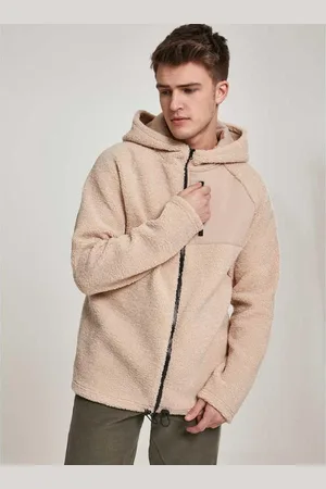 Urban classics Winterjacke Hooded Sherpa Zip Jacket Darksand-XL