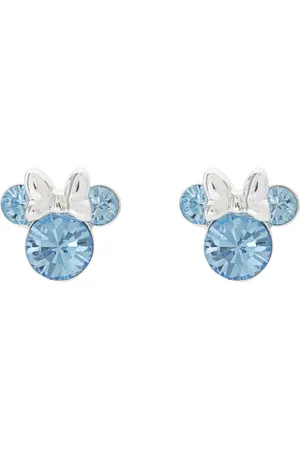 Gresham Disney Minnie Silver Plated March Birthstone Stud Earrings
