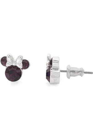 Gresham Disney Minnie Silver Plated February Birthstone Stud Earrings