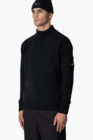 Quotrell Combat Knitted Half Zip Black