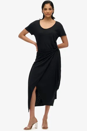 Superdry SLUB MIDI WRAP DRESS Dames Jurk