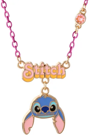 Gresham Disney Stitch Pink, purple and blue enamel Costume Necklace