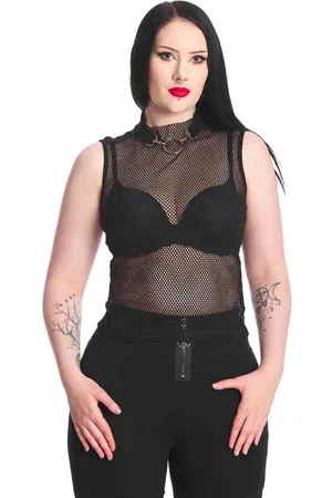 Banned Retro Go-Getter Net Mouwloze top - XS