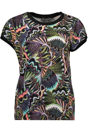 Geisha T-shirt Sarah T Shirt Met Patroon 42058 60 Blue/green/orange Dames