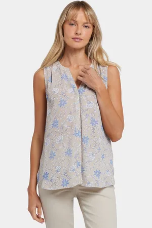 NYDJ Mouwloze Pintuck Blouse