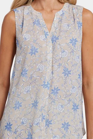 NYDJ Mouwloze Pintuck Blouse