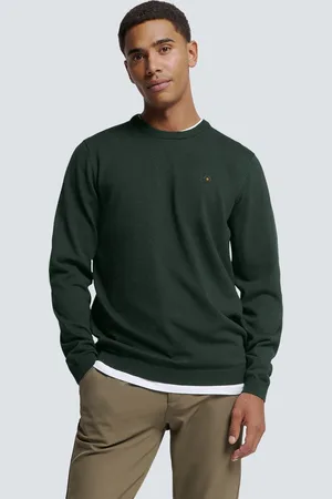No Excess Pullover met ronde hals: Tweekleurige melange en comfortabele pasvorm