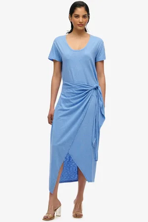 Superdry SLUB MIDI WRAP DRESS Dames Jurk